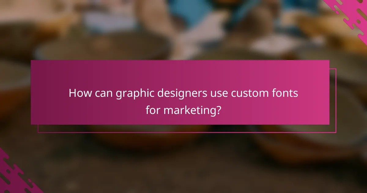 How can graphic designers use custom fonts for marketing?