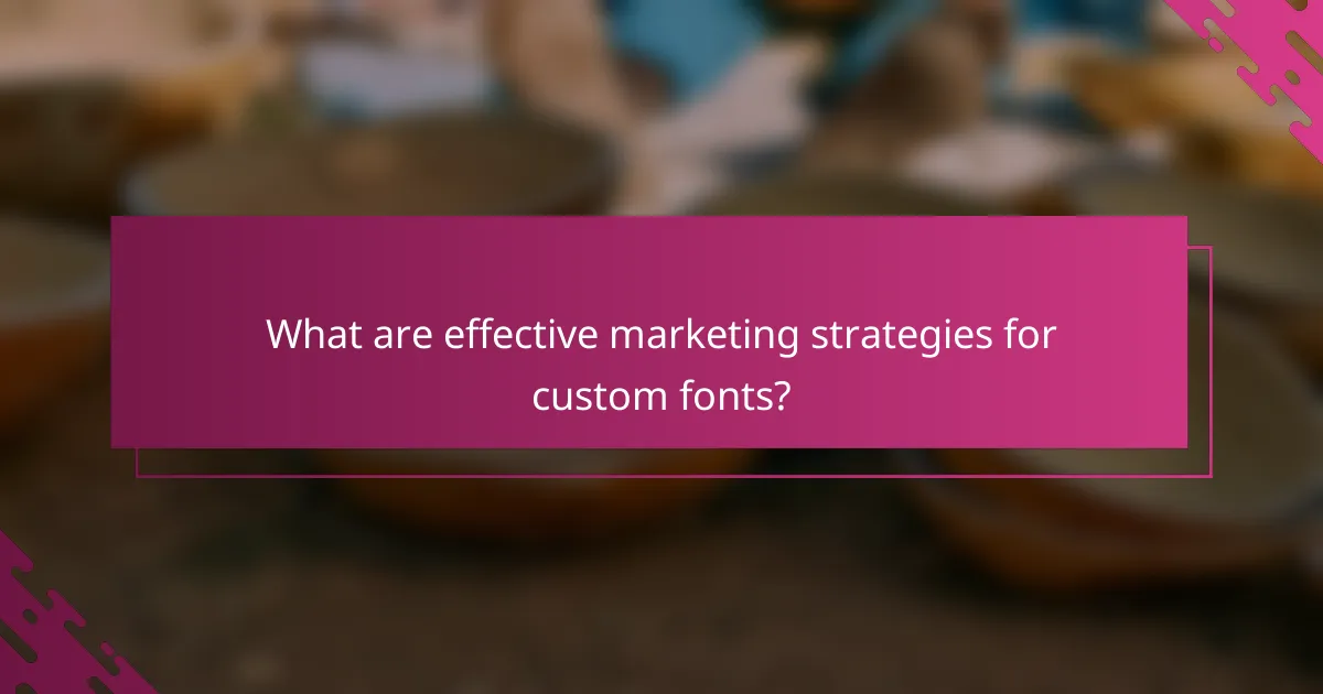 What are effective marketing strategies for custom fonts?